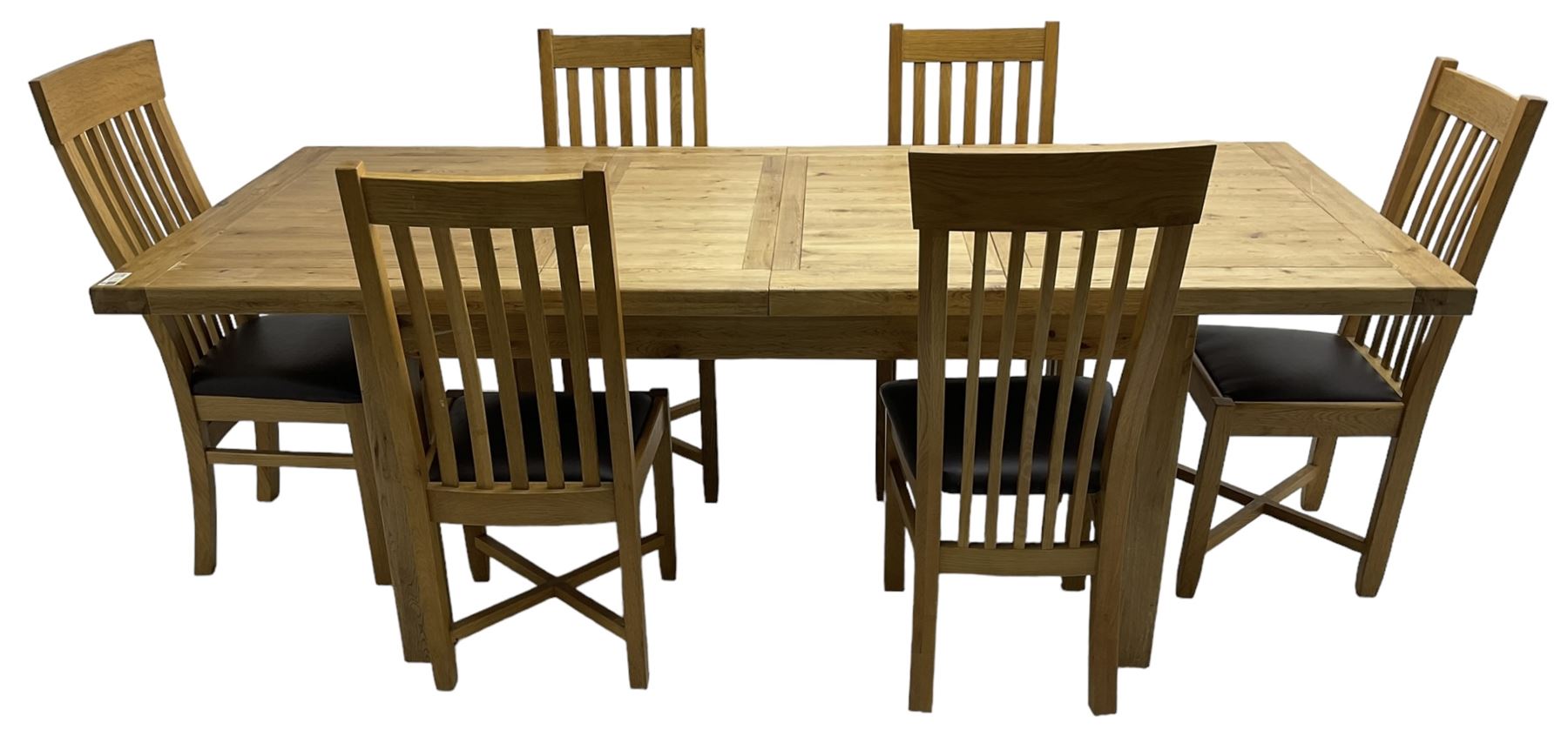 Oak rectangular dining table - Image 5 of 8