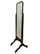 20th century mahogany framed cheval dressing mirror