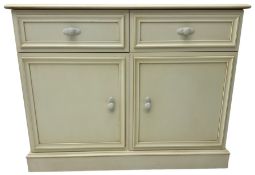 20th century cream painted side cabinet or sideboard