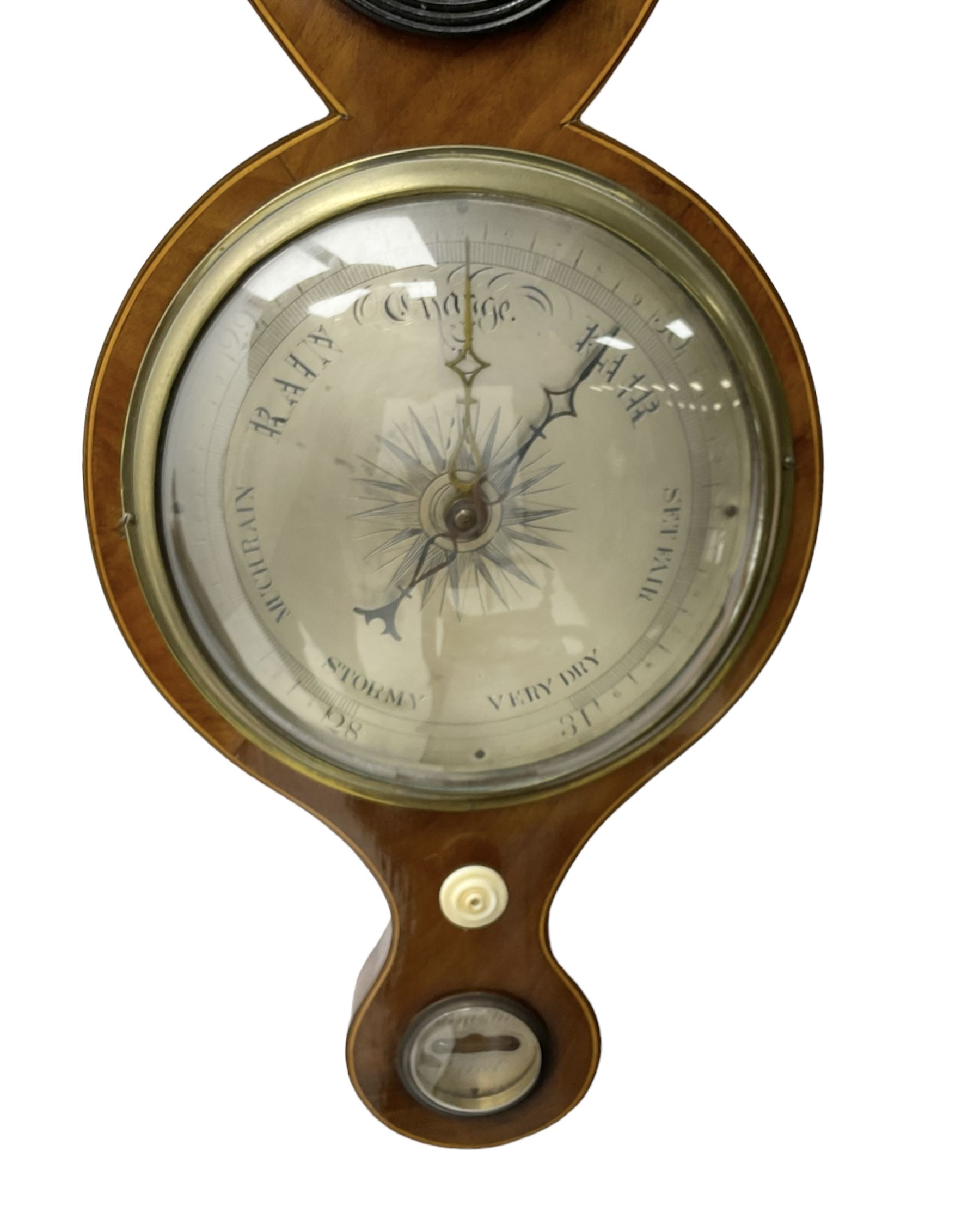 Late 19th century mahogany five glass mercury barometer - Image 3 of 5