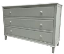 Contemporary wide white painted straight-front chest