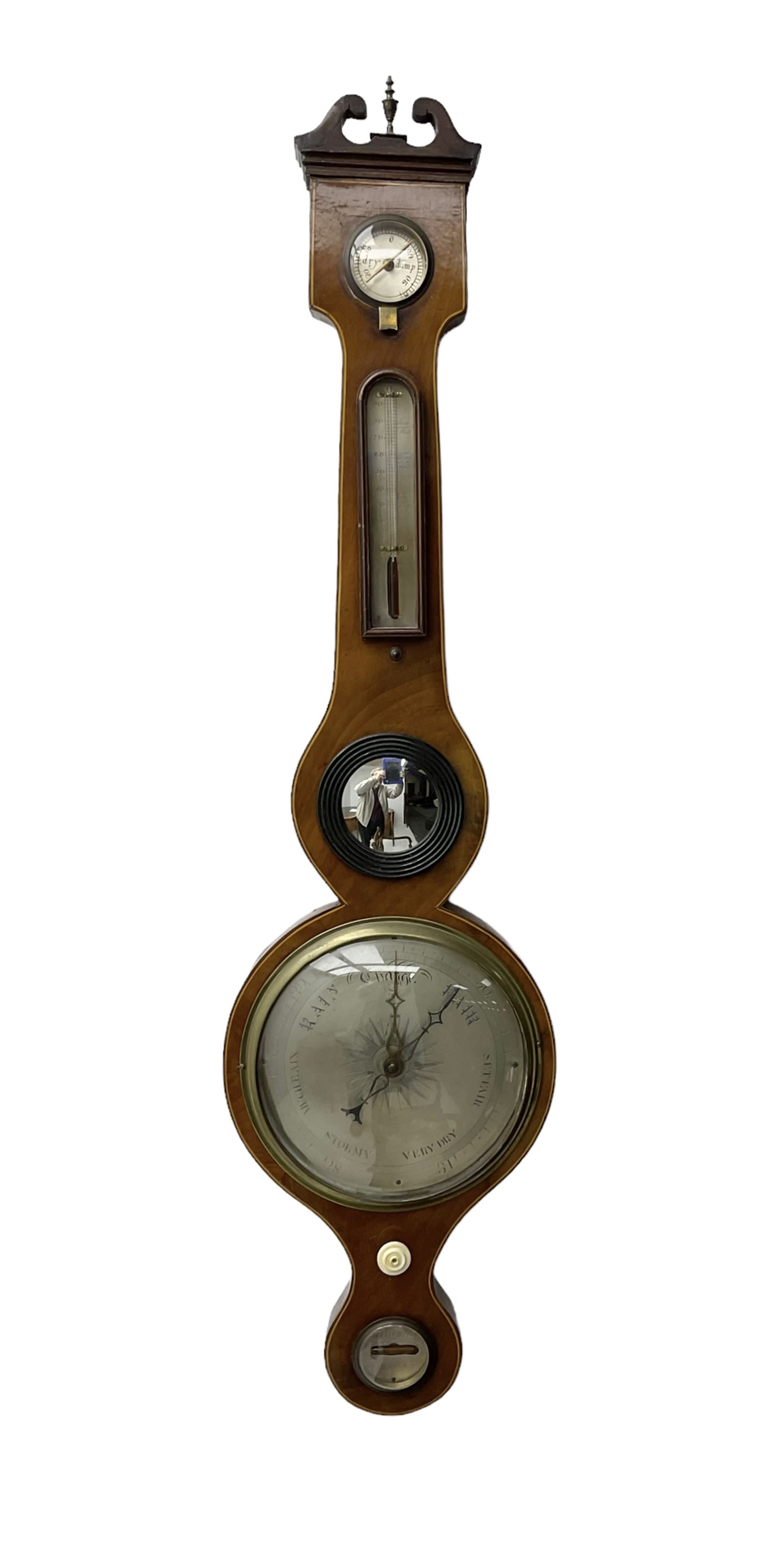 Late 19th century mahogany five glass mercury barometer - Image 5 of 5