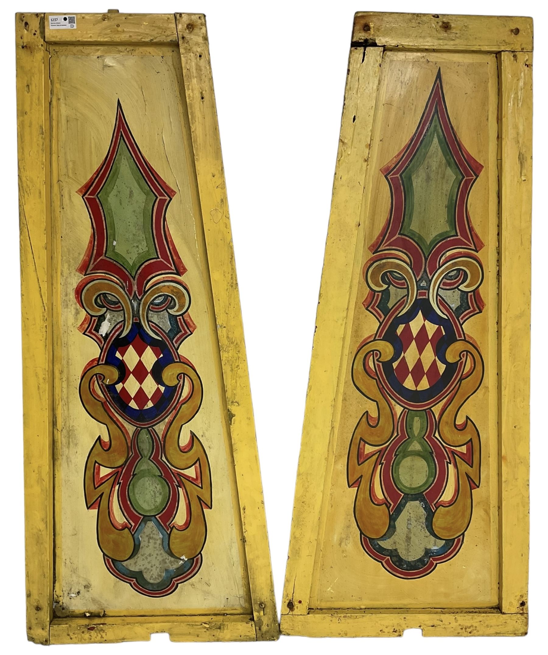 Two early 20th century fairground 'Chair-O-Plane' panels