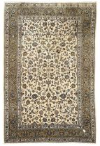 Persian Kashan ivory ground carpet