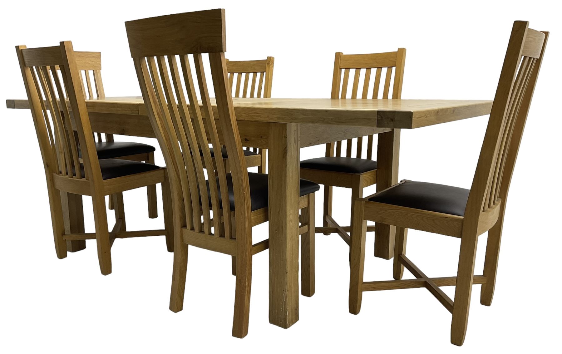 Oak rectangular dining table - Image 6 of 8