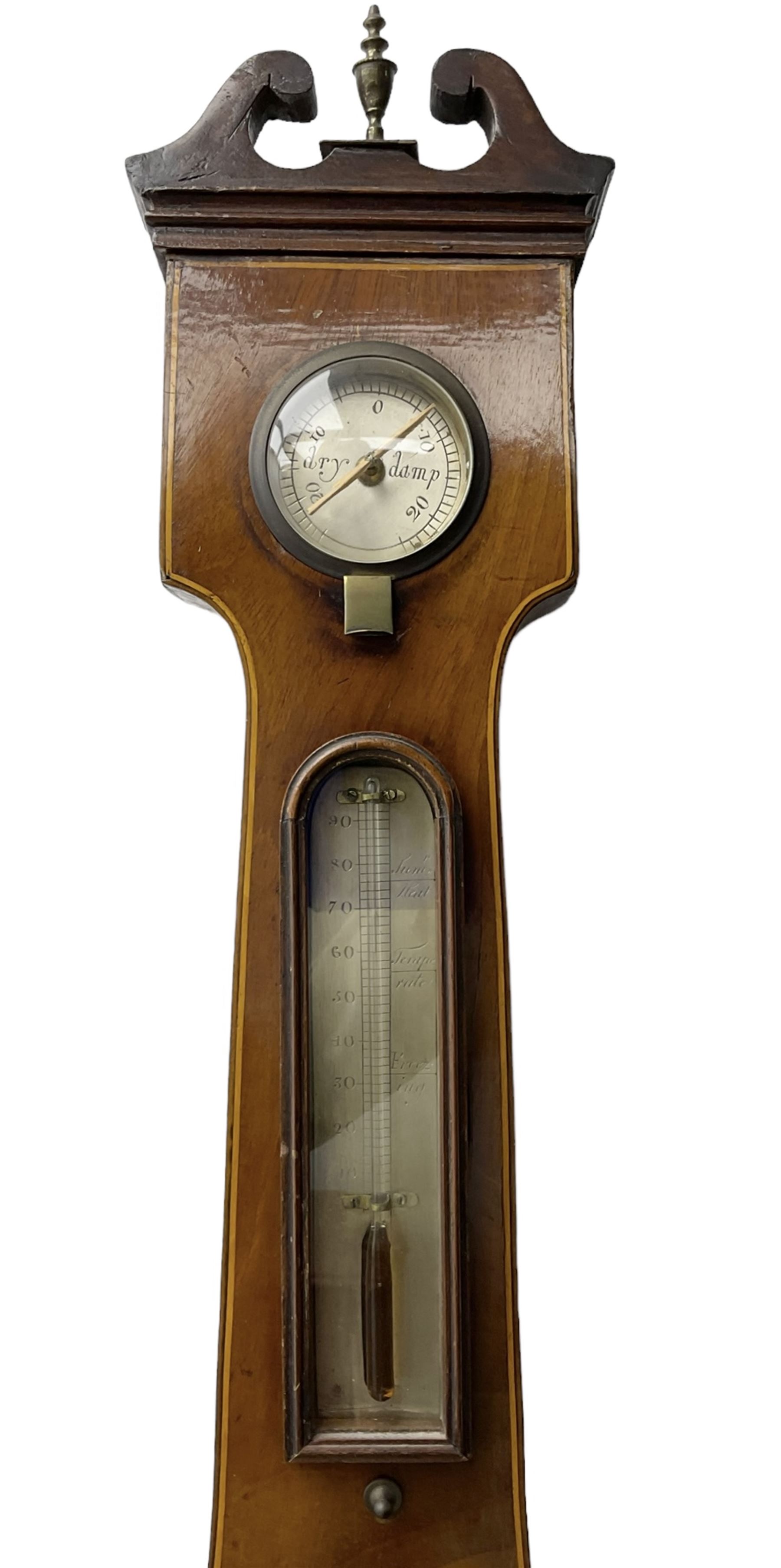 Late 19th century mahogany five glass mercury barometer - Image 4 of 5