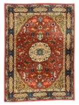 Persian design red ground rug