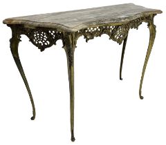 Louis XVI design serpentine front console table