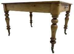 Victorian pine farmhouse kitchen dining table