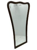 20th century stained beech frame wall mirror