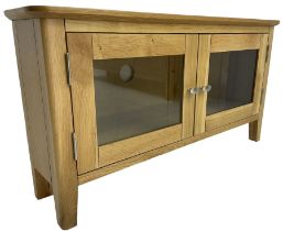 Light oak corner television stand