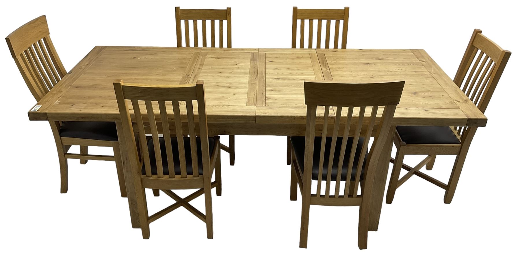 Oak rectangular dining table - Image 3 of 8