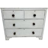 19th century white painted chest