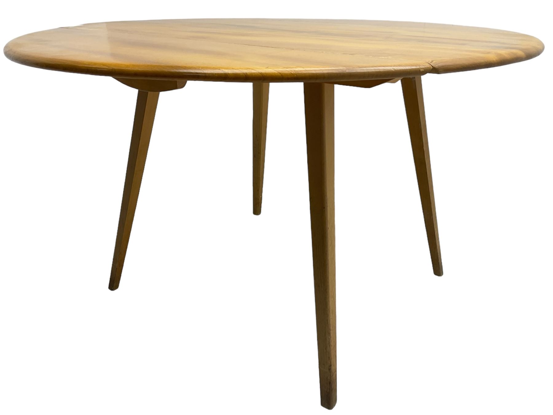 Ercol - mid-20th century golden elm drop-leaf dining table