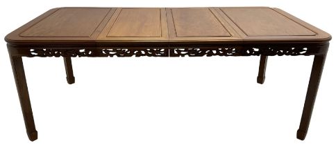 Late 20th century Chinese carved hardwood extending dining table