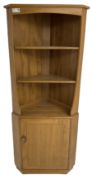 Ercol - mid-20th century '743C' light elm corner cabinet
