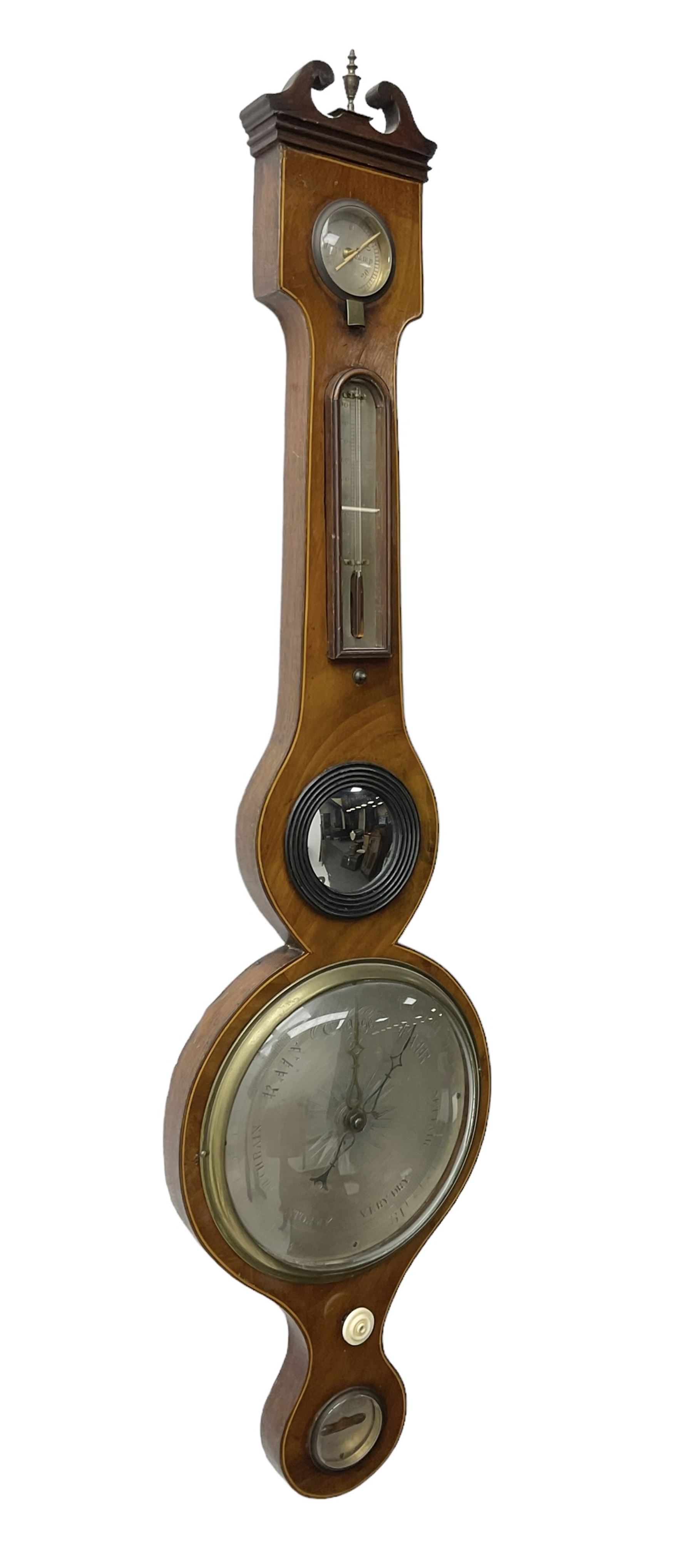 Late 19th century mahogany five glass mercury barometer - Image 2 of 5