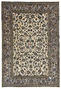 Persian Kashan ivory ground rug