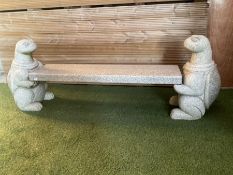Heavy Granite bench in form of two turtles