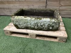 19th century rectangular carved stone trough