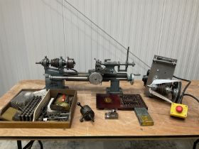 WM precision lathe with Thompson Houston electric motor together with Alfred Herbert die head and bi