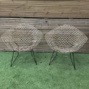 Pair of 1960's lounge chairs after Henry Bertoia diamond design - THIS LOT IS TO BE COLLECTED BY AP