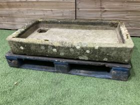 19th century shallow carved stone trough