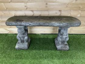 Composite stone garden bench