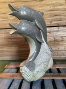 Large Granite dolphin sculpture