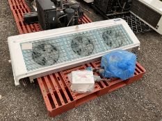 Hitec single phase 3 fan walk in freezer unit with control unit and compressor (parts numbered 2). L