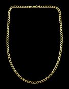 9ct gold flattened curb link chain necklace