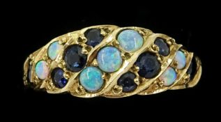 9ct opal and sapphire ring