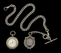 Victorian silver Albert watch chain by Henry Allday & Son