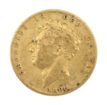 King George IV 1826 gold half sovereign coin
