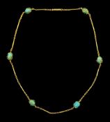 Gold turquoise link necklace