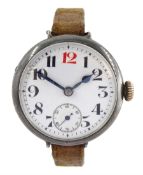 WWI silver trench wristwatch