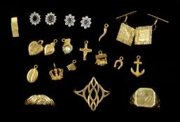 9ct gold jewellery including gold charms