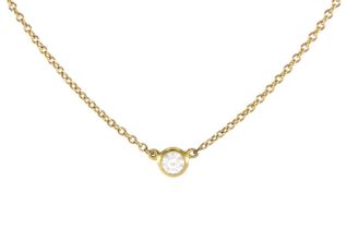 Tiffany & Co 'Diamonds by the Yard' 18ct gold single stone round brilliant cut diamond necklace