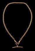 Early 20th century 9ct gold Albert chain with two clips by W H Wilmot Ltd