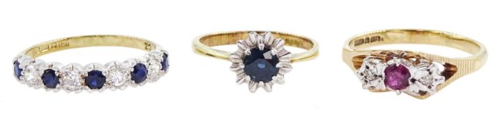 18ct gold single stone sapphire ring