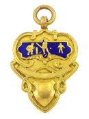 Early 20th century 9ct gold cricket fob medallion