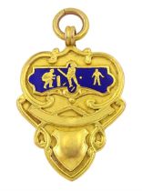 Early 20th century 9ct gold cricket fob medallion