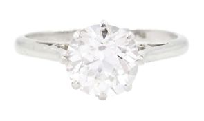 Early 20th century platinum single stone old cut diamond ring