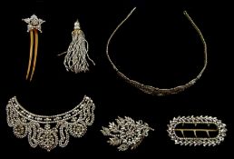 19th century cut steel jewellery including tiara
