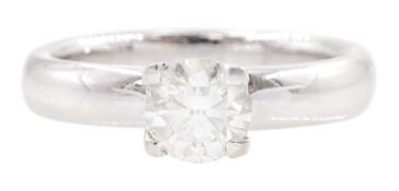 18ct white gold single stone round brilliant cut diamond ring