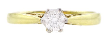 18ct gold single stone round brilliant cut diamond ring