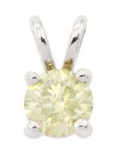 18ct white gold fancy yellow diamond pendant