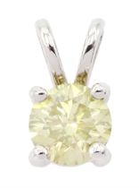 18ct white gold fancy yellow diamond pendant