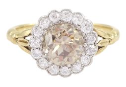 Early 20th century 18ct gold old cut diamond cluster ring