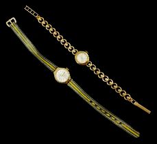 Two 9ct gold ladies manual wind wristwatches